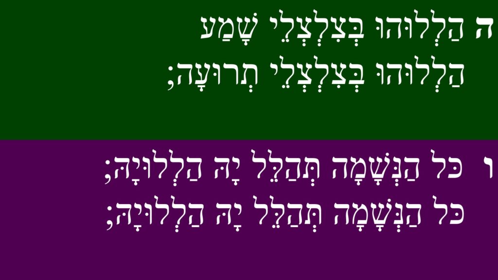 מקטע א': כתב לבן עם רקע ירוק כהה מקטע ב': כתב לבן עם רקע סגול